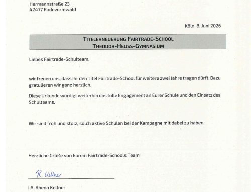 THG für weitere zwei Jahre Fairtrade-School